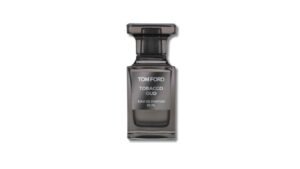 Tobacco Oud by Tom Ford, celebrated as one of the best complimented men's perfumes with a rich, exotic scent.